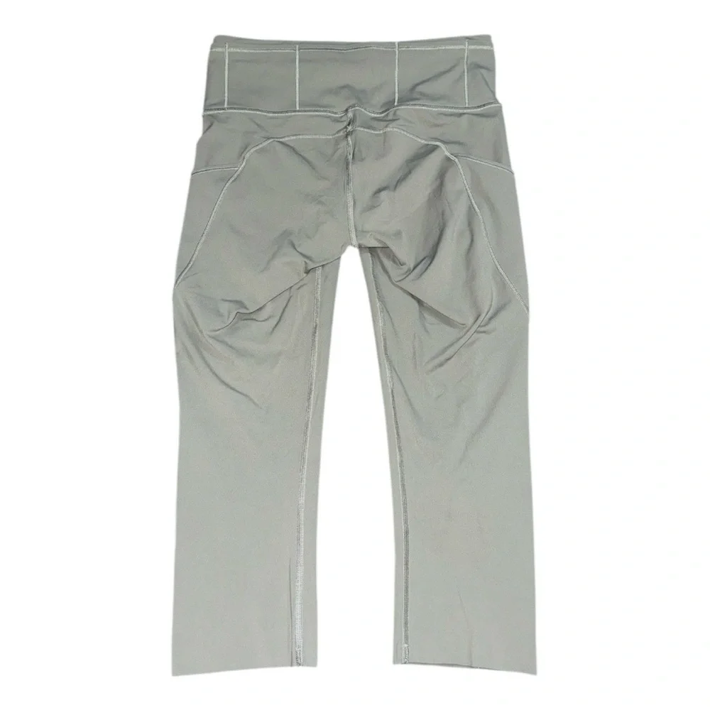 Lululemon Fast & Free Crop II 19” Nulux Grey Sage High Rise Running Leggings 6